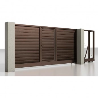 Откатные ворота с калиткой ALUTECH Prestige 3500х2000 мм Откатные ворота с калиткой ALUTECH Prestige 3500х2000 мм